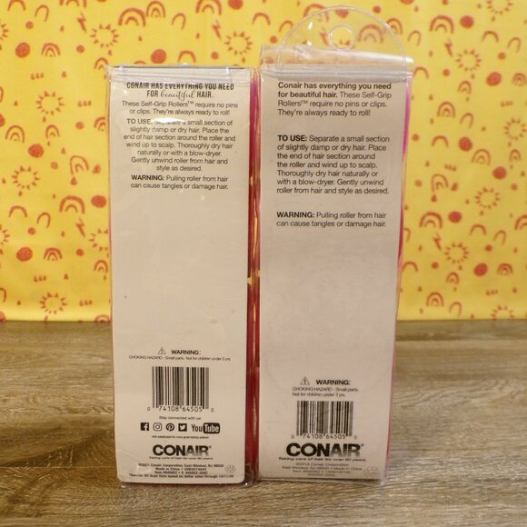 CONAIR Rollers New Smooth & Voluminous Curls 2 Packs of 4 X-Large Self-Grip - Picture 5 of 6